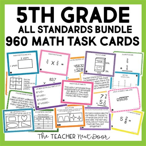 5th Grade Math Task Cards Year Long Bundle 5th Grade Math Task Cards - 5th Grade Math Task Cards