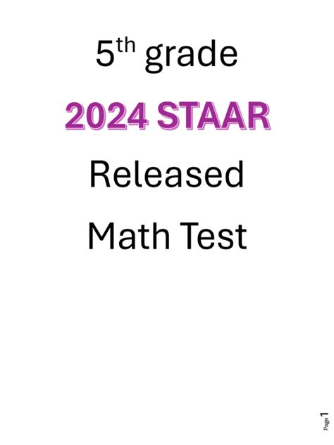5th Grade Math Texas Staar Practice Test