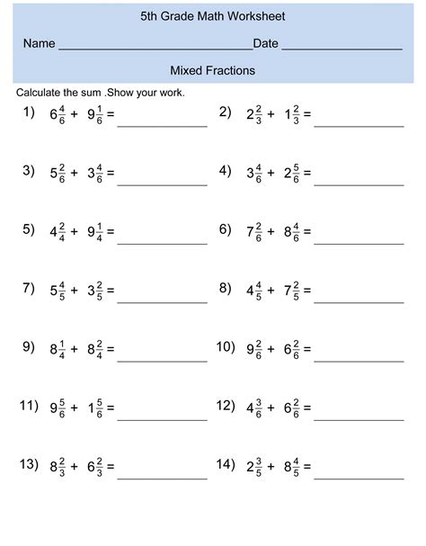 5th Grade Math Worksheets 5th Grad Math - 5th Grad Math