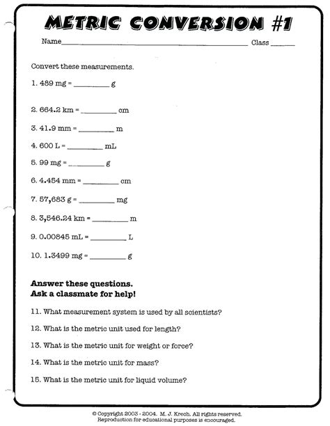 5th Grade Metric Conversion Worksheet Pdf A Guide 8th Grade Unit Conversion Worksheet - 8th Grade Unit Conversion Worksheet