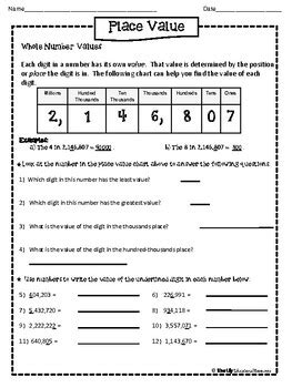5th Grade Place Value Worksheets Argoprep Place Value Worksheet 5th Grade - Place Value Worksheet 5th Grade