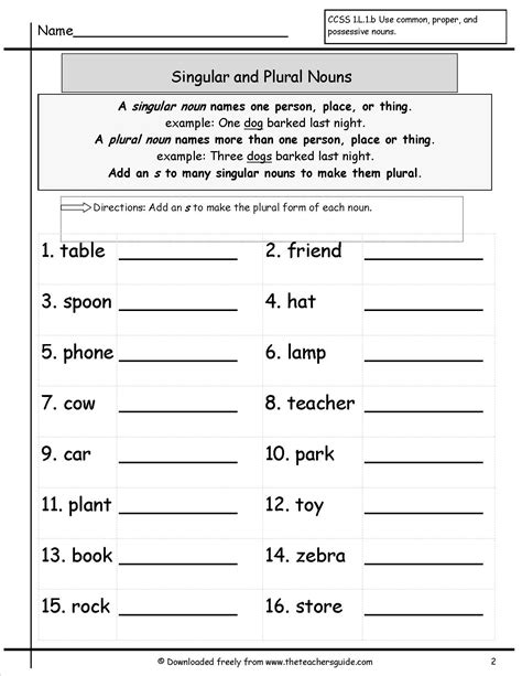 5th Grade Singular And Plural Nouns Worksheets Pdf Plural Nouns Worksheet First Grade - Plural Nouns Worksheet First Grade