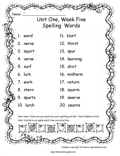 5th Grade Spelling 5th Grade Spelling List - 5th Grade Spelling List