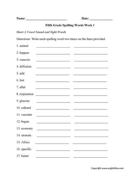 5th Grade Spelling Worksheets Easy Teacher Worksheets Spelling Worksheet Grade 5 - Spelling Worksheet Grade 5