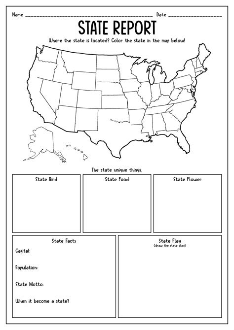 5th grade state report project samples pdf