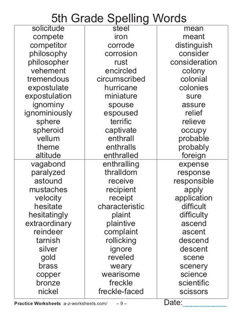 5th Grade Vocabulary Lists   150 Words Every 5th Grader Should Know Vocabulary - 5th Grade Vocabulary Lists