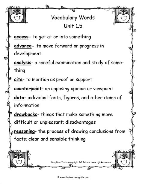5th Grade Vocabulary Words And Definitions Yourdictionary Vocab List For 5th Grade - Vocab List For 5th Grade