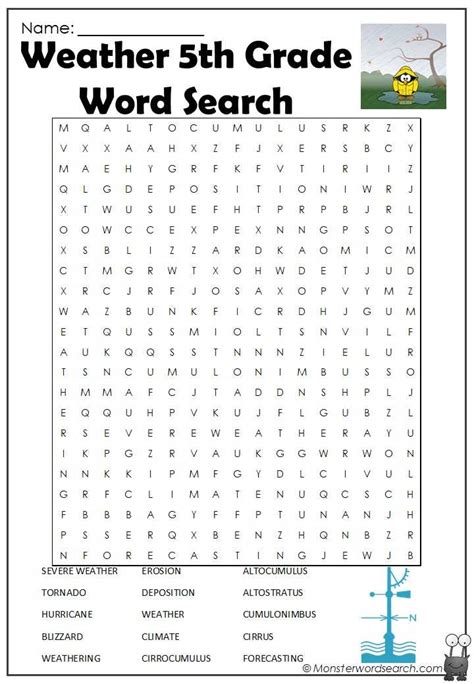 5th Grade Weather Word Search Printable Tree Valley 5th Grade Weather Unit - 5th Grade Weather Unit