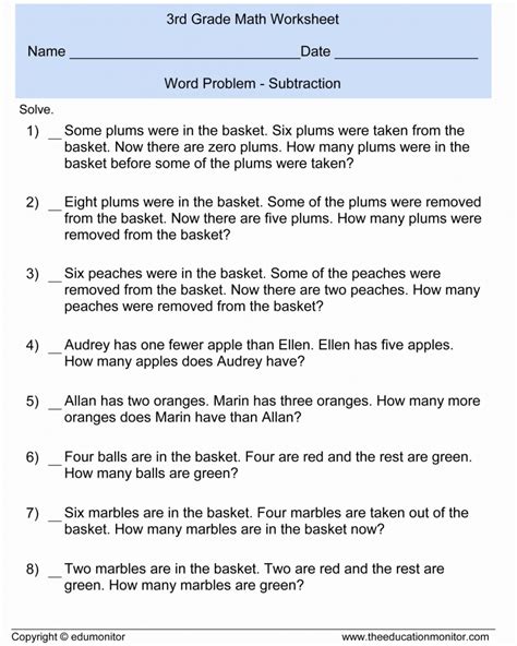 5th Grade Word Problem Worksheets Free 5th Grade Word Work - 5th Grade Word Work