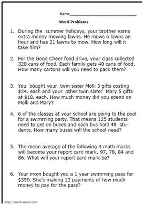 5th Grade Word Problems Morning Work Yearlong Math 5th Grade Word Work - 5th Grade Word Work