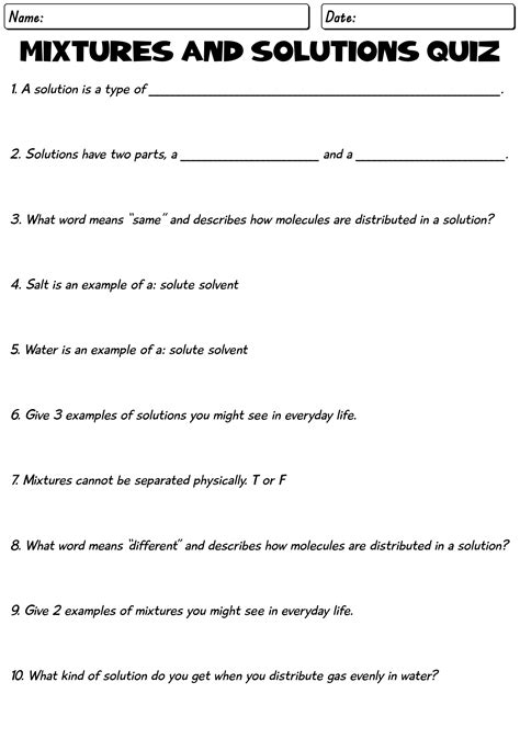 Read Online 5Th Grade Science Mixtures And Solutions 