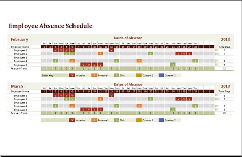 6+ Absence Tracker Sample Templates
