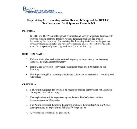 6+ Action Research Proposal Templates PDF
