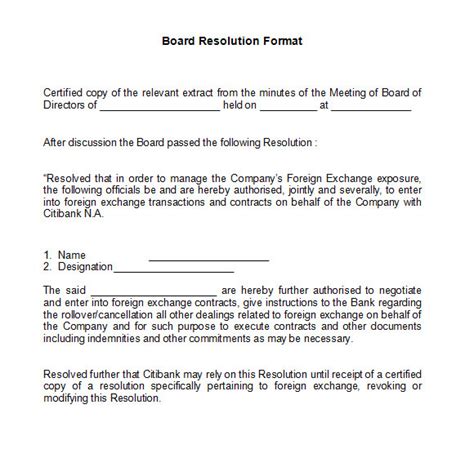 6+ Board Resolution Samples PDF, DOC Sample Templates