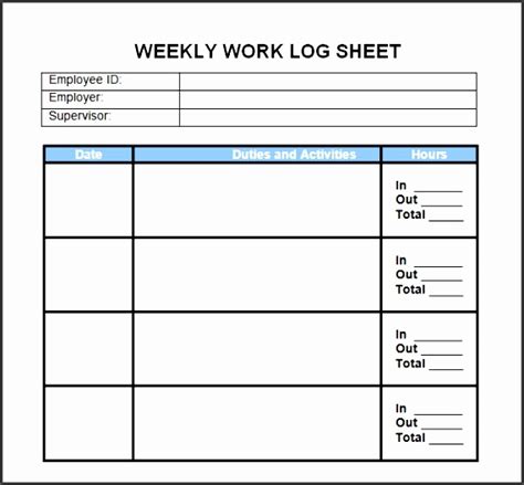 6+ Daily Work Log Template for Personal Use SampleTemplatess