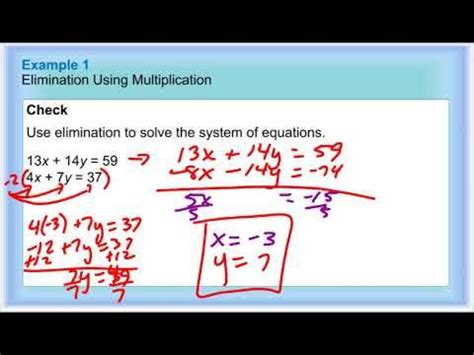 6 4 Elimination Using Multiplication Practice And