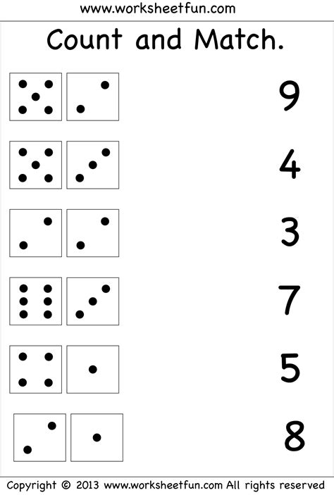 6 Best Images of Printable Objects Matching With Numbers Number