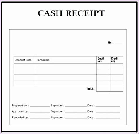 6 Excel Cash Receipt Template Excel Templates