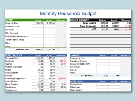 6 Excel Simple Budget Template Excel Templates
