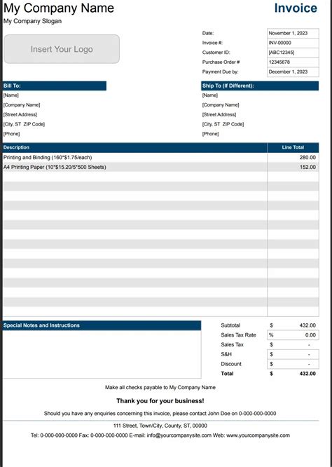 6 Free Invoice Templates Excel Excel Templates