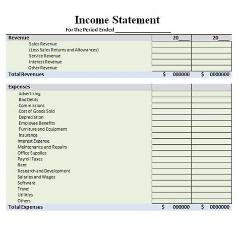 6 Free Statement Templates Word Excel Sheet PDF