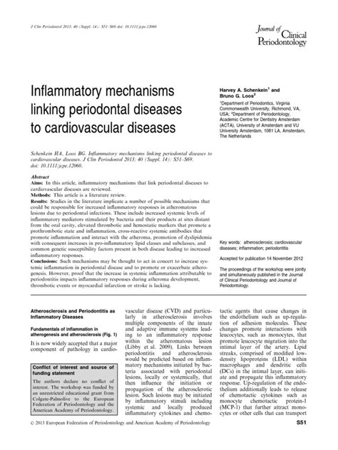 6 Inflammatory Mechanisms Linking Periodontal Diseases to Cardiovascular Diseases