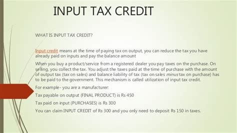 6 Input Tax Credit18 Ppt