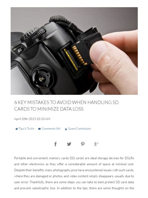 6 Key Mistakes To Avoid When Handling SD Cards to Minimize Data Loss