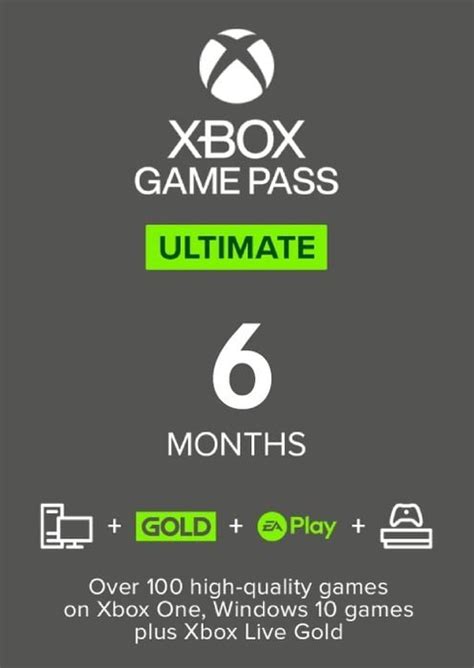 6 Month Xbox Game Pass Ultimate Xbox One / PC …