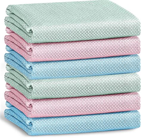 6 Pack Fish Scale Cleaning Cloths, 30 X 40cm Lint-Free Window