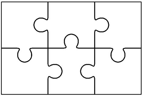 6 Piece Puzzle Template