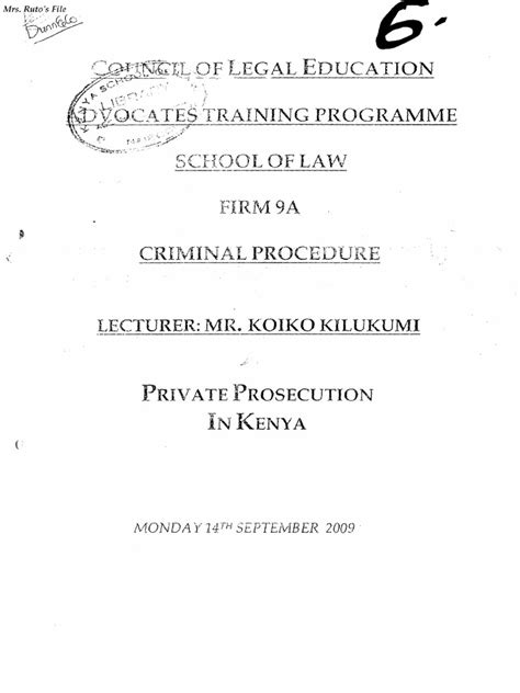 6 Private Prosecution in Kenya