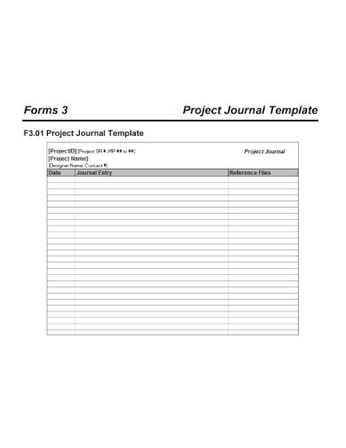 6 Project Journal Template SampleTemplatess SampleTemplatess