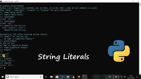 6 Python 3.8 Programming Tutorial String Literals Part1 YouTube