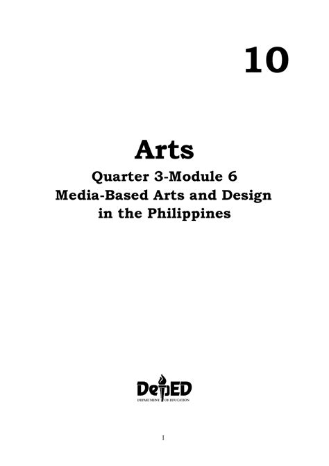 6 Q3 Mapeh Arts - Module 6 for Quarter 3 Arts - Studocu