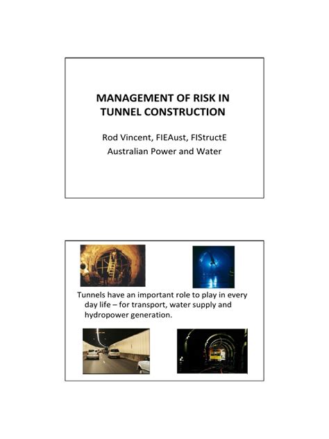 6 Risk Management for Tunneling Works