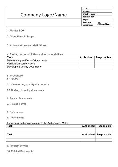 6 SOP Templates formats, Examples in Word Excel