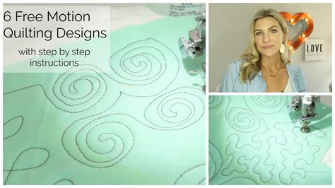 6 Simple Free Motion Quilting Design Tutorials YouTube