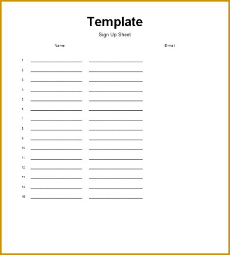 6 Simple Sign In Sheet Template FabTemplatez