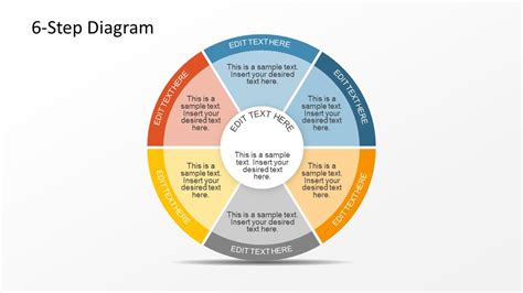 6 Step Circular Diagram with 2 Levels for PowerPoint Powerpoint