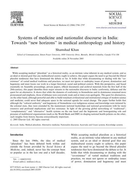 6 Systems of Medicine and Nationalist Discourse in India Teren