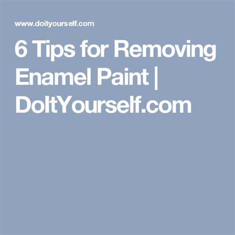 6 Tips for Removing Enamel Paint DoItYourself.com