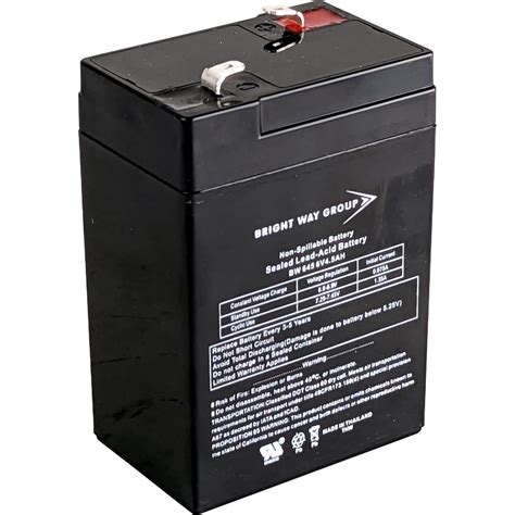 6 Volt 4.5 Ah Sealed Lead Acid Rechargeable Battery - F1 Terminal