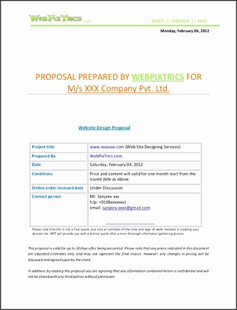 6 Web Development Proposal Template SampleTemplatess SampleTemplatess