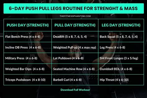 6 Day Push Pull Legs Powerbuilding Split Amp Meal Plan