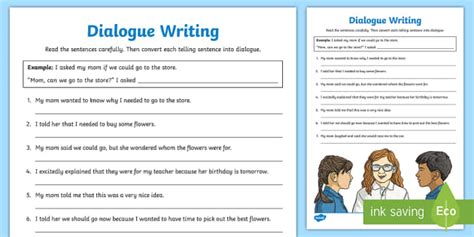 6 Dialogue Writing Activities For The Secondary Ela Dialogue Writing Exercises - Dialogue Writing Exercises