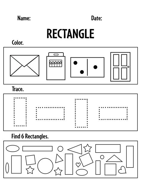 6 Engaging Rectangle Worksheets For Preschool Kids Worksheet Srectangule Kindergarten - Worksheet Srectangule Kindergarten