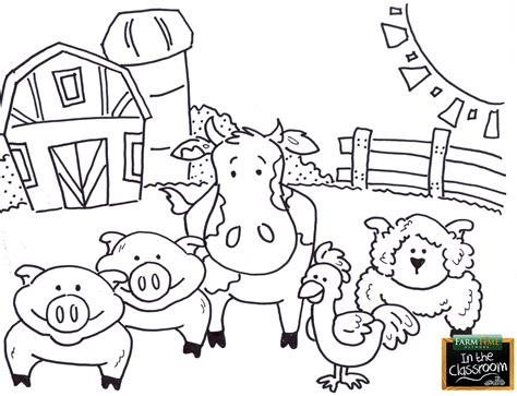 6 Farm Animals Coloring Pages Free Amp Farm Animal Coloring Page - Farm Animal Coloring Page