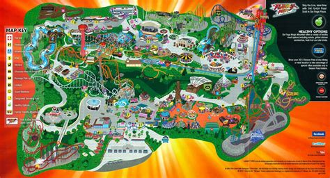 6 flags map. Find your way to attractions, services, and food on this map of Six Flags Great America theme park in Chicago, IL. 