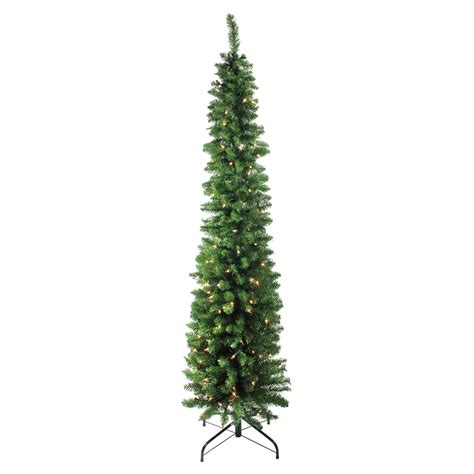 6-ft Pre-lit Pencil Flocked White Artificial Christmas Tree with LED Lights Model # HP1001-07 Find My Store for pricing and availability 151 Glitzhome 9-ft Pre-lit Pencil Flocked White Artificial Christmas Tree with LED Lights Model # 2014600094